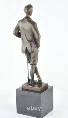 Statue Sculpture Golfer Golf Style Art Deco Style Art Nouveau Solid Bronze Sig