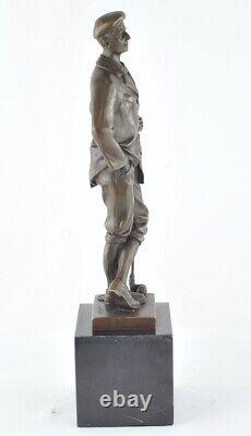 Statue Sculpture Golfer Golf Style Art Deco Style Art Nouveau Solid Bronze Sig