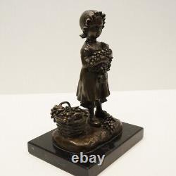 Statue Sculpture Grape Wine Girl Harvest Art Deco Art Nouveau Style