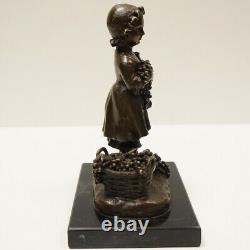 Statue Sculpture Grape Wine Girl Harvest Art Deco Art Nouveau Style