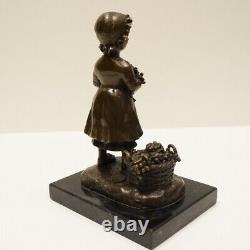 Statue Sculpture Grape Wine Girl Harvest Art Deco Art Nouveau Style