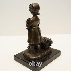 Statue Sculpture Grape Wine Girl Harvest Art Deco Art Nouveau Style