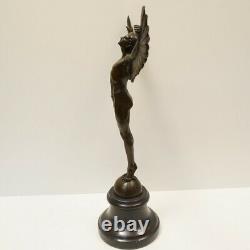 Statue Sculpture Icare Ange Nu Style Art Deco Style Art New Solid Bronze Si