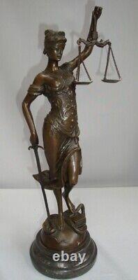 Statue Sculpture Justice Themis Art Deco Art Nouveau Style Bronze Massi