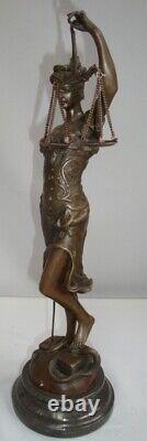 Statue Sculpture Justice Themis Art Deco Art Nouveau Style Bronze Massi