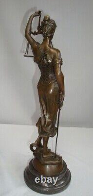 Statue Sculpture Justice Themis Art Deco Art Nouveau Style Bronze Massi