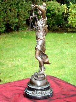 Statue Sculpture Justice Themis Art Deco Style Art Nouveau Bronze massi