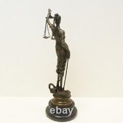 Statue Sculpture Justice Themis Art Deco Style Art Nouveau Solid Bronze