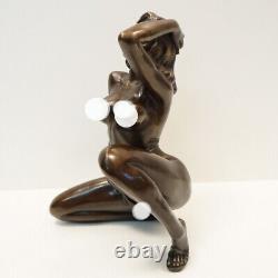 Statue Sculpture Lady Sexy Pin-up Style Art Deco Style Art Nouveau Bronze