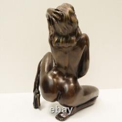 Statue Sculpture Lady Sexy Pin-up Style Art Deco Style Art Nouveau Bronze