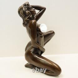 Statue Sculpture Lady Sexy Pin-up Style Art Deco Style Art Nouveau Bronze