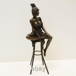 Statue Sculpture Lady Sexy Style Art Deco Style Art Nouveau Solid Bronze