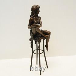 Statue Sculpture Lady Sexy Style Art Deco Style Art Nouveau Solid Bronze