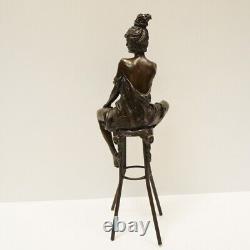 Statue Sculpture Lady Sexy Style Art Deco Style Art Nouveau Solid Bronze