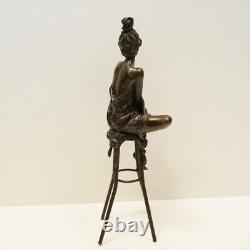 Statue Sculpture Lady Sexy Style Art Deco Style Art Nouveau Solid Bronze