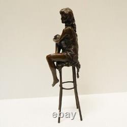 Statue Sculpture Lady Sexy Style Art Deco Style Art Nouveau Solid Bronze