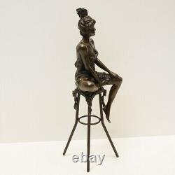 Statue Sculpture Lady Sexy Style Art Deco Style Art Nouveau Solid Bronze