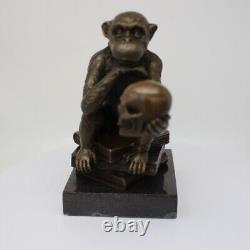 Statue Sculpture Monkey Animalier Style Art Deco Style Art Nouveau Solid Bronze