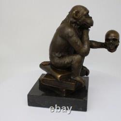 Statue Sculpture Monkey Animalier Style Art Deco Style Art Nouveau Solid Bronze