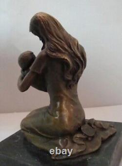 Statue Sculpture Mother Child Mary Jesus Christ Art Deco Style Art Nouveau