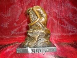 Statue Sculpture Naked Young Lady Sexy Style Art Deco Art Nouveau Bronze