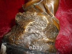 Statue Sculpture Naked Young Lady Sexy Style Art Deco Art Nouveau Bronze