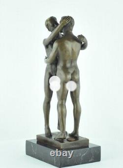 Statue Sculpture Nude Couple Sexy Style Art Deco Style Art New Solid Bronze S