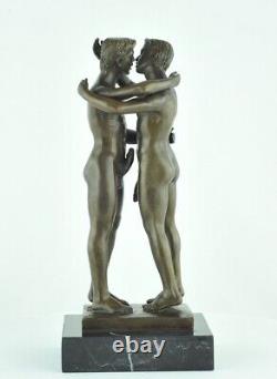 Statue Sculpture Nude Couple Sexy Style Art Deco Style Art New Solid Bronze S