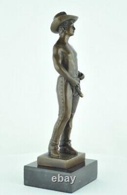 Statue Sculpture Nude Cowboy Sexy Style Art Deco Style Art New Solid Bronze S