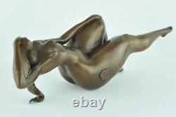 Statue Sculpture Nude Dancer Sexy Pin-up Style Art Deco Style Art Nouveau Bronz