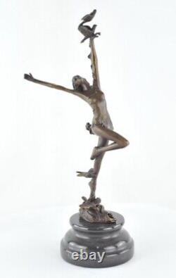 Statue Sculpture Nude Dancer Sexy Style Art Deco Style Art Nouveau Solid Bronze