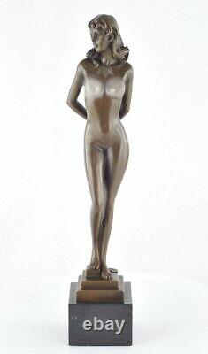 Statue Sculpture Nude Dancer Sexy Style Art Deco Style Art Nouveau Solid Bronze