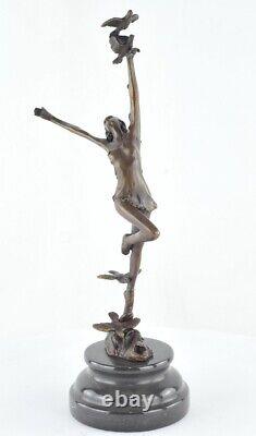 Statue Sculpture Nude Dancer Sexy Style Art Deco Style Art Nouveau Solid Bronze