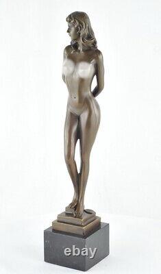 Statue Sculpture Nude Dancer Sexy Style Art Deco Style Art Nouveau Solid Bronze