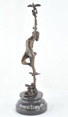 Statue Sculpture Nude Dancer Sexy Style Art Deco Style Art Nouveau Solid Bronze