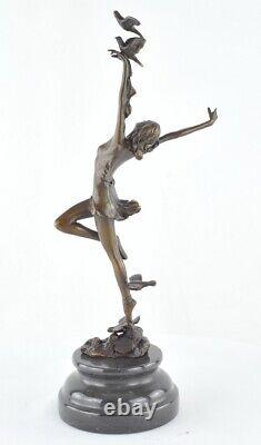 Statue Sculpture Nude Dancer Sexy Style Art Deco Style Art Nouveau Solid Bronze