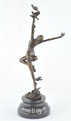 Statue Sculpture Nude Dancer Sexy Style Art Deco Style Art Nouveau Solid Bronze