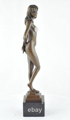 Statue Sculpture Nude Dancer Sexy Style Art Deco Style Art Nouveau Solid Bronze