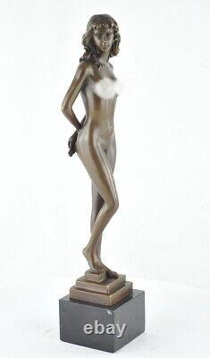 Statue Sculpture Nude Dancer Sexy Style Art Deco Style Art Nouveau Solid Bronze