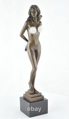 Statue Sculpture Nude Dancer Sexy Style Art Deco Style Art Nouveau Solid Bronze