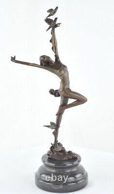 Statue Sculpture Nude Dancer Sexy Style Art Deco Style Art Nouveau Solid Bronze