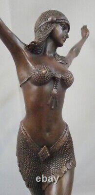 Statue Sculpture Nude Palmyra Sexy Style Art Deco Style Solid Bronze
