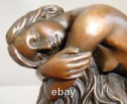 Statue Sculpture Nude Sexy Lady Art Deco Style Art Nouveau Bronze Mask