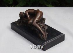 Statue Sculpture Nude Young Woman Sexy Style Art Deco Style Art Nouveau Bronze