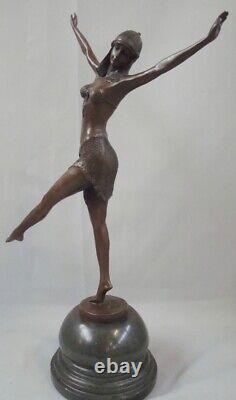 Statue Sculpture Palmyra Sexy Style Art Deco Style Art Nouveau Solid Bronze Sig