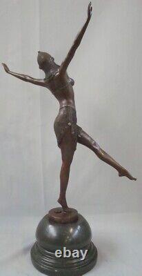 Statue Sculpture Palmyra Sexy Style Art Deco Style Art Nouveau Solid Bronze Sig