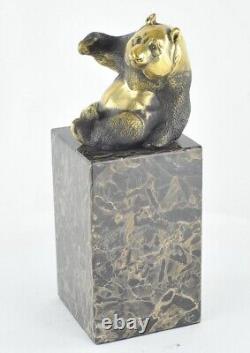 Statue Sculpture Panda Animalier Style Art Deco Style Art Nouveau Solid Bronze