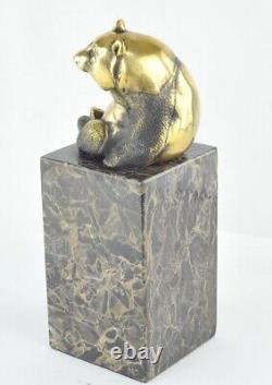 Statue Sculpture Panda Animalier Style Art Deco Style Art Nouveau Solid Bronze