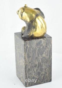 Statue Sculpture Panda Animalier Style Art Deco Style Art Nouveau Solid Bronze