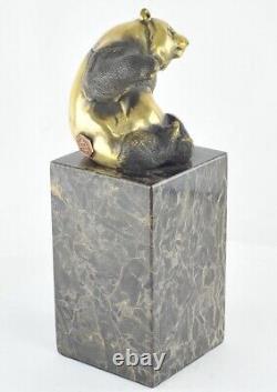 Statue Sculpture Panda Animalier Style Art Deco Style Art Nouveau Solid Bronze